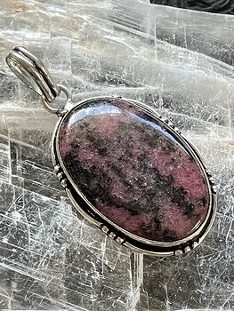 Pink Rhodonite Crystal Stone Pendant Jewelry #9CD9y3sI81A