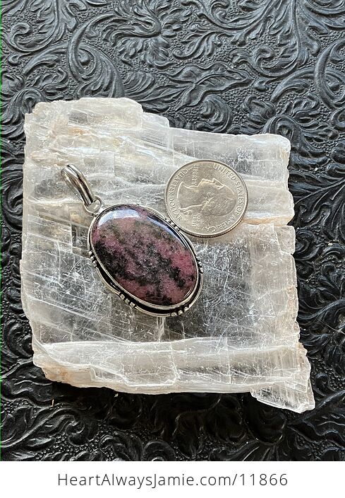 Pink Rhodonite Crystal Stone Pendant Jewelry - #9CD9y3sI81A-3