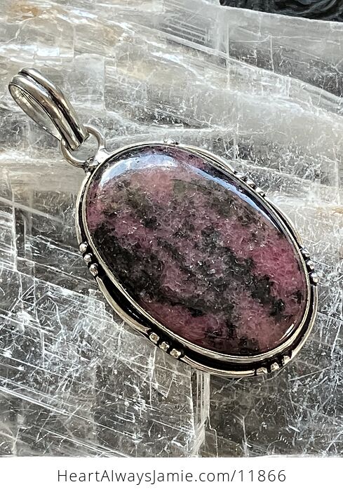 Pink Rhodonite Crystal Stone Pendant Jewelry - #9CD9y3sI81A-1