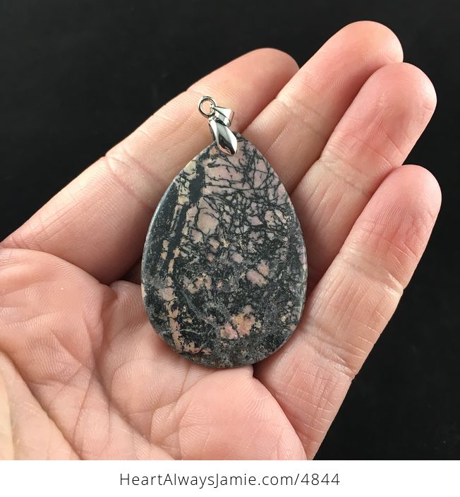 Pink Rhodonite Stone Jewelry Pendant - #DPxtmCrX52E-5