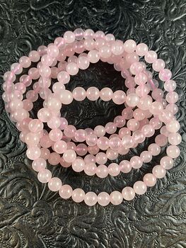 Pink Rose Quartz 6mm Natural Gemstone Jewelry Bracelet #7tJe76lFXow