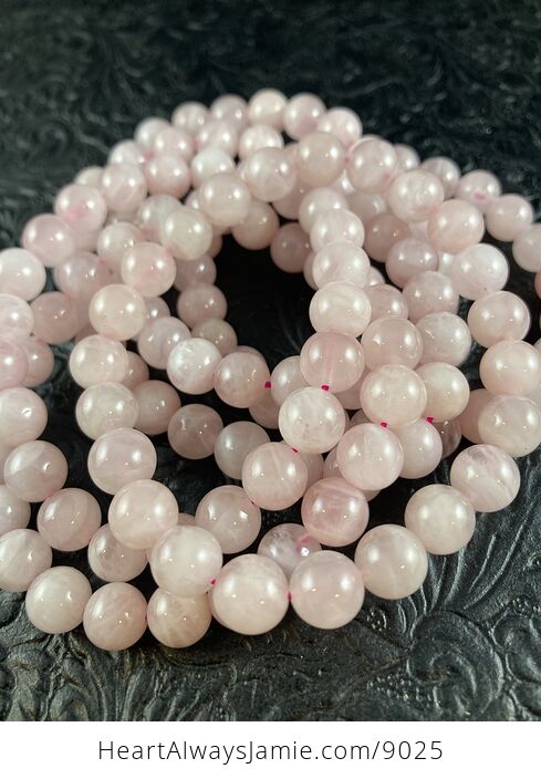 Pink Rose Quartz 8mm Natural Gemstone Jewelry Bracelet - #o2CKlD7ipAI-3