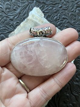 Pink Rose Quartz Crystal Stone Jewelry Pendant #RDLaFYjAfuE