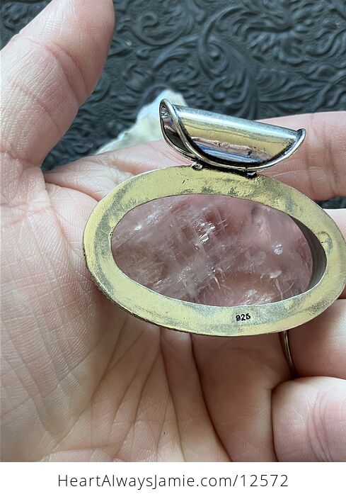 Pink Rose Quartz Crystal Stone Jewelry Pendant - #Q4hhX6wjvyY-5