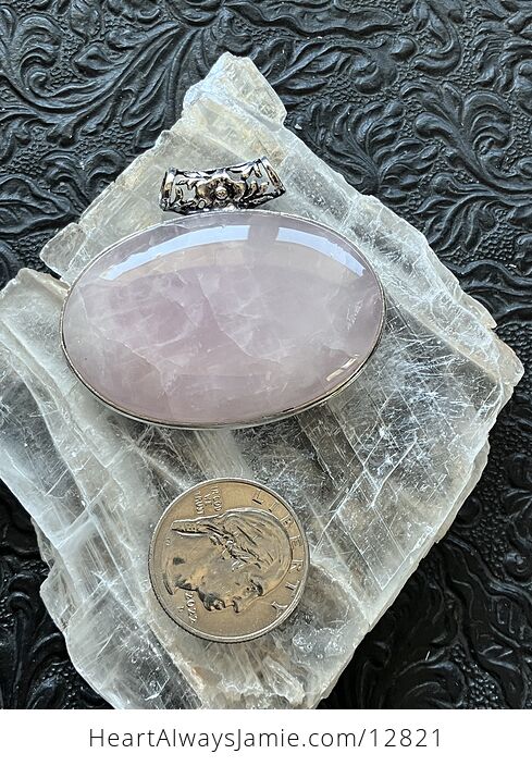 Pink Rose Quartz Crystal Stone Jewelry Pendant - #RDLaFYjAfuE-6