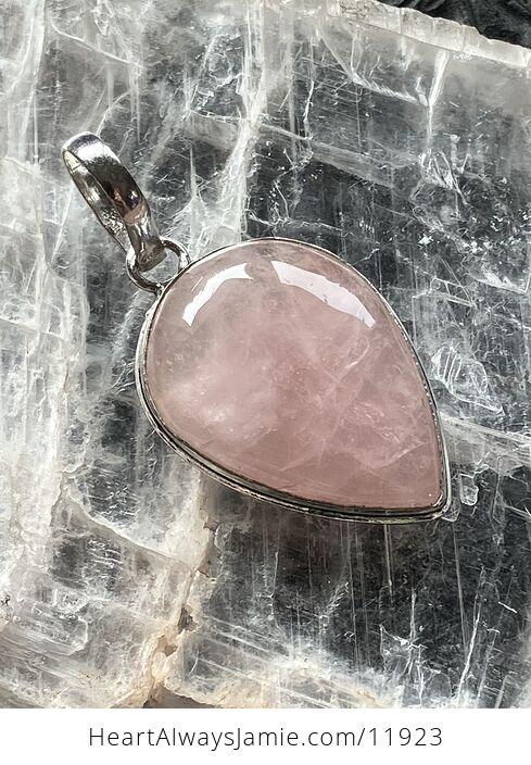 Pink Rose Quartz Crystal Stone Jewelry Pendant - #TJXqj1NsBWI-1