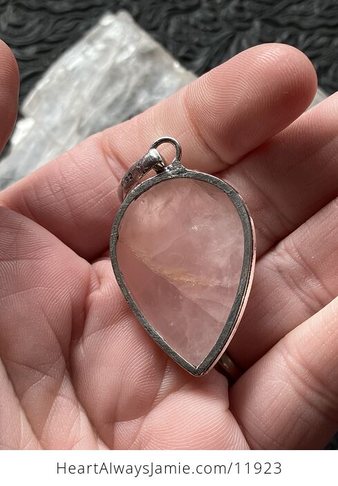 Pink Rose Quartz Crystal Stone Jewelry Pendant - #TJXqj1NsBWI-5