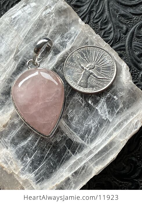 Pink Rose Quartz Crystal Stone Jewelry Pendant - #TJXqj1NsBWI-7