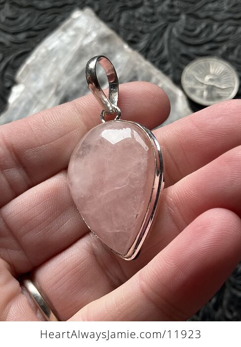 Pink Rose Quartz Crystal Stone Jewelry Pendant - #TJXqj1NsBWI-4