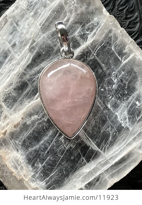 Pink Rose Quartz Crystal Stone Jewelry Pendant - #TJXqj1NsBWI-6