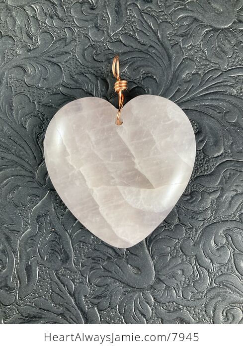 Pink Rose Quartz Heart Shaped Stone Jewelry Pendant - #OF3sFP2jYW4-2