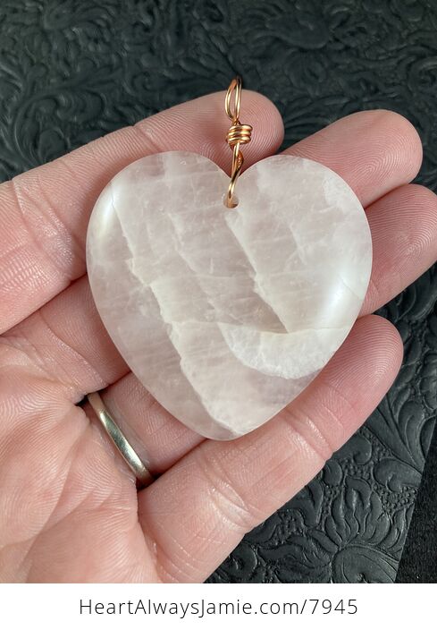 Pink Rose Quartz Heart Shaped Stone Jewelry Pendant - #OF3sFP2jYW4-3