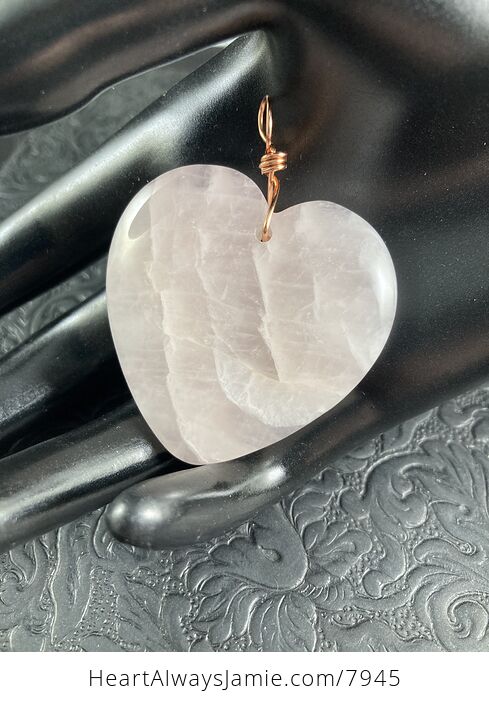 Pink Rose Quartz Heart Shaped Stone Jewelry Pendant - #OF3sFP2jYW4-1