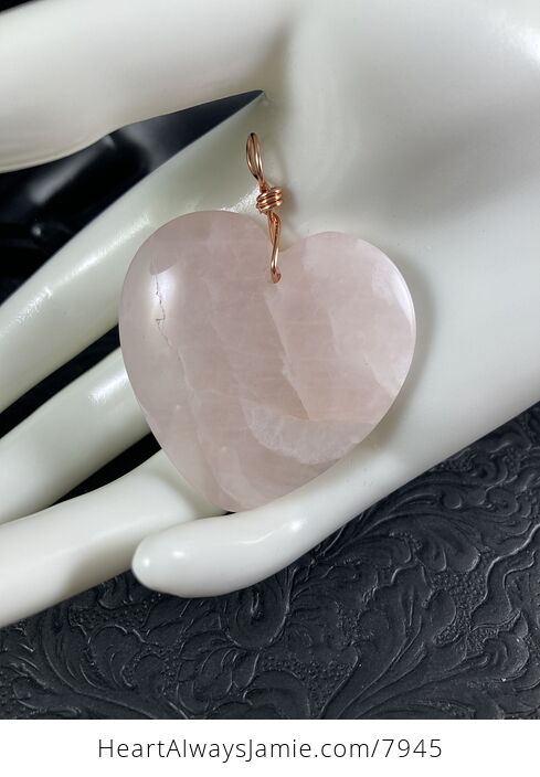 Pink Rose Quartz Heart Shaped Stone Jewelry Pendant - #OF3sFP2jYW4-7