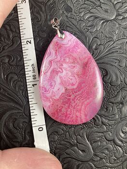 Pink Scenic Agate Stone Jewelry Pendant #CKcEdvPi7KE