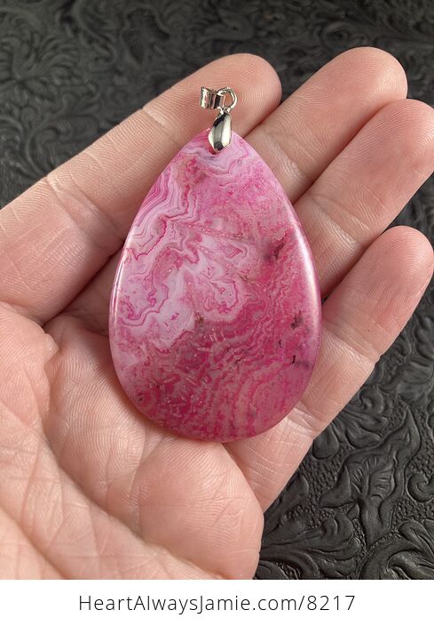 Pink Scenic Agate Stone Jewelry Pendant - #CKcEdvPi7KE-4