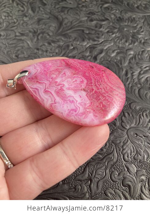 Pink Scenic Agate Stone Jewelry Pendant - #CKcEdvPi7KE-6