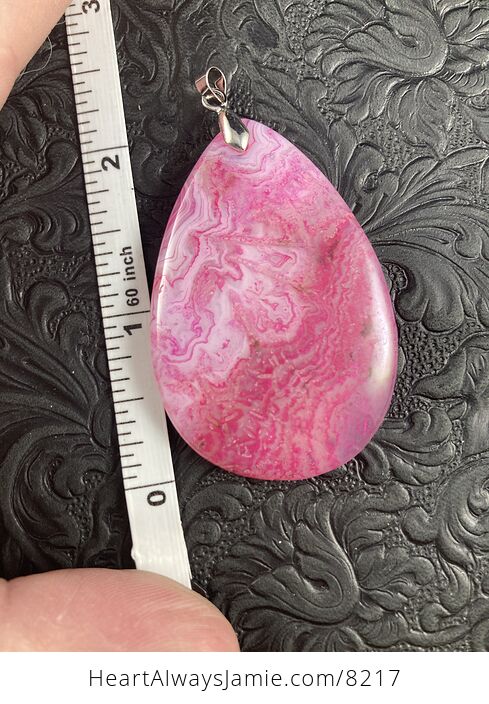 Pink Scenic Agate Stone Jewelry Pendant - #CKcEdvPi7KE-1