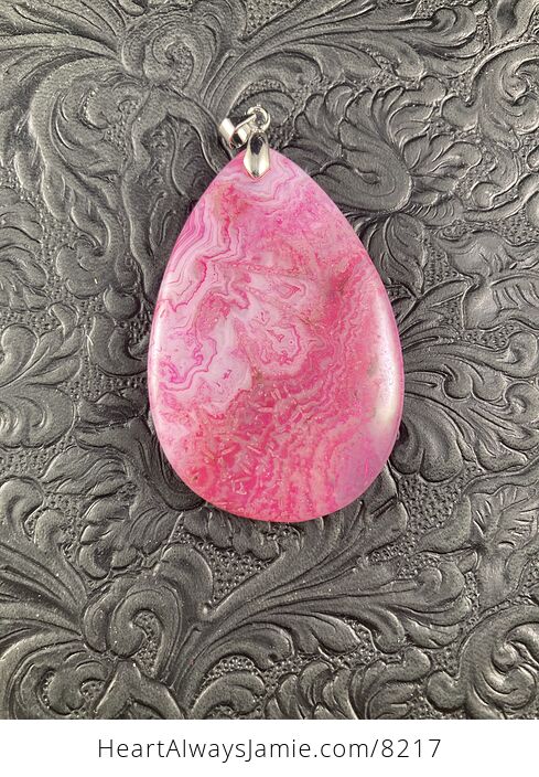 Pink Scenic Agate Stone Jewelry Pendant - #CKcEdvPi7KE-3