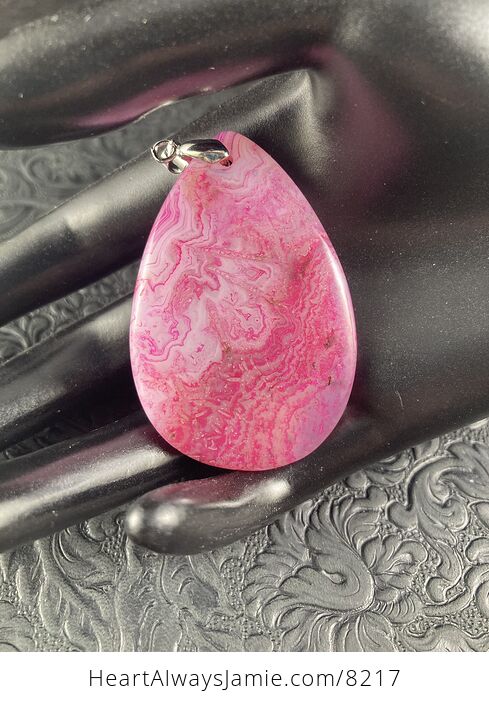 Pink Scenic Agate Stone Jewelry Pendant - #CKcEdvPi7KE-2