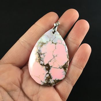 Pink Synthetic Turquoise Stone Jewelry Pendant #9HKtVE9yo4A