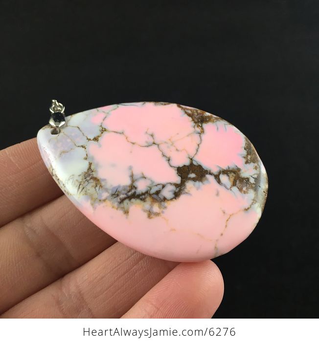 Pink Synthetic Turquoise Stone Jewelry Pendant - #9HKtVE9yo4A-4