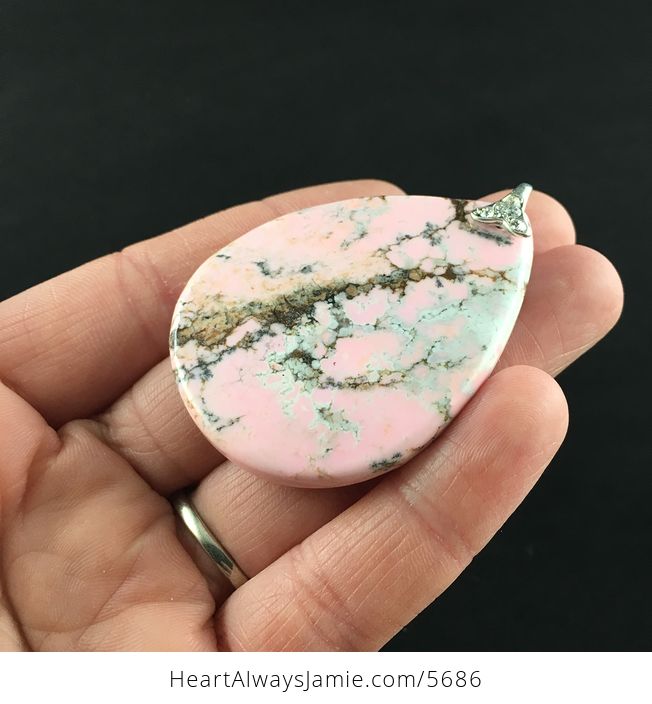 Pink Turquoise Stone Jewelry Pendant - #XqlvGoN1BLw-3