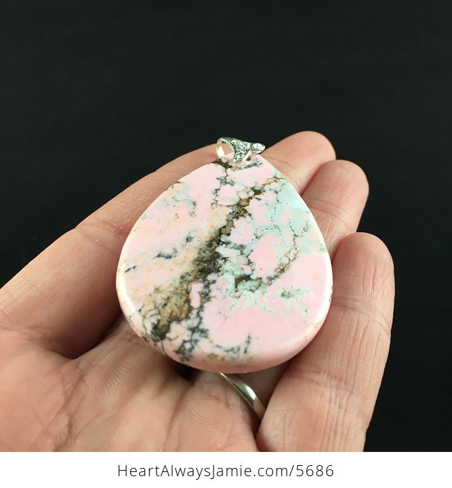 Pink Turquoise Stone Jewelry Pendant - #XqlvGoN1BLw-2