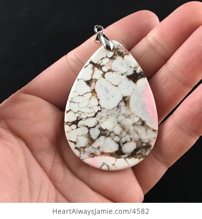 Pink White and Brown Turquoise Stone Jewelry Pendant - #1ZkRMNQ0JXE-4