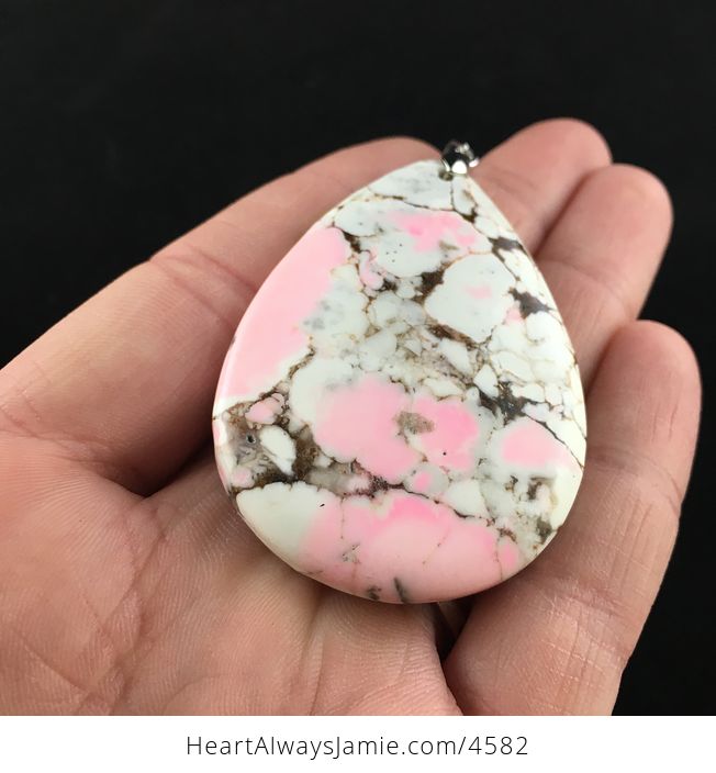 Pink White and Brown Turquoise Stone Jewelry Pendant - #1ZkRMNQ0JXE-2