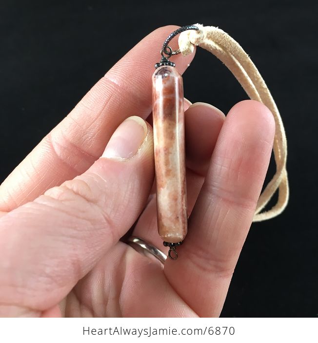 Pink Zebra Jasper Stone Jewelry Pendant Necklace - #HP1Hqrbg8d4-3