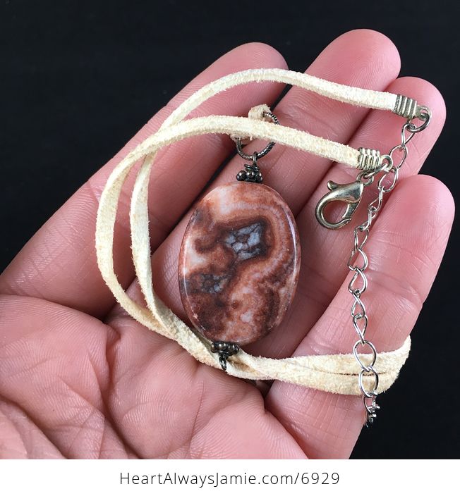 Pink Zebra Jasper Stone Jewelry Pendant Necklace - #X65mu0pjAuQ-2