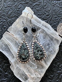Porphyry and Black Chalcedony Onyx Crystal Jewelry Earrings #FJUQcbNavkU