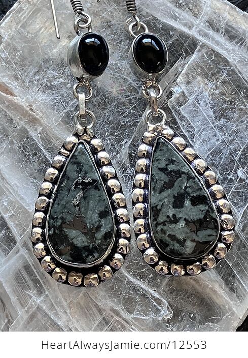 Porphyry and Black Chalcedony Onyx Crystal Jewelry Earrings - #FJUQcbNavkU-5