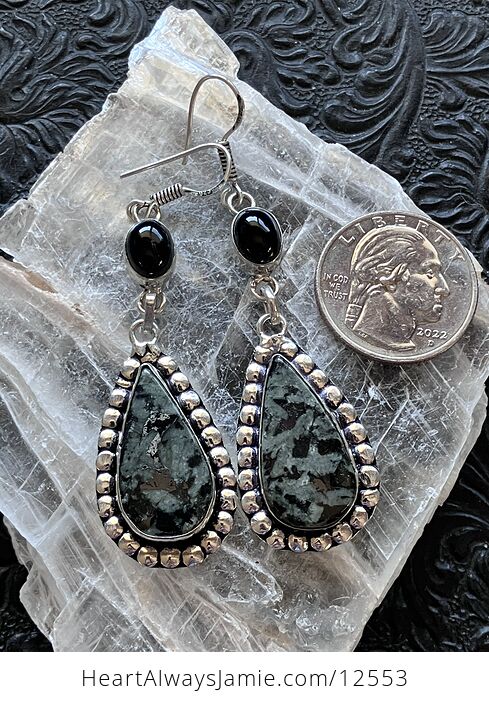 Porphyry and Black Chalcedony Onyx Crystal Jewelry Earrings - #FJUQcbNavkU-4