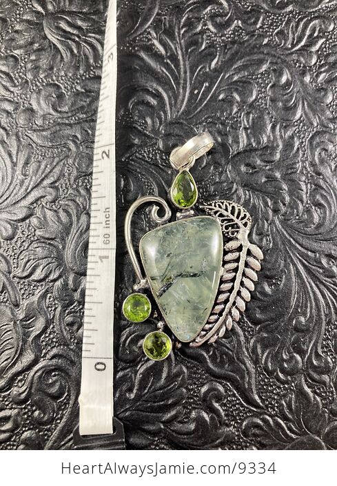 Prehnite and Peridote Crystal Stone Jewelry Pendant - #yBANX6Y7bYg-3