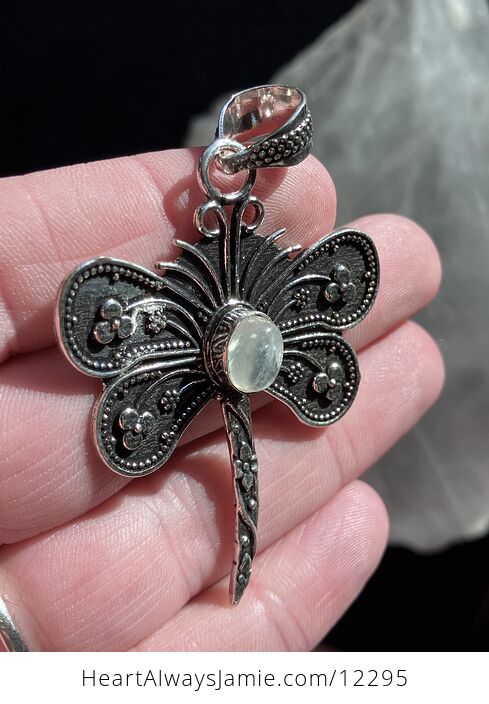 Prehnite Dragonfly Stone Jewelry Crystal Pendant - #lQf1MyO0gYQ-4