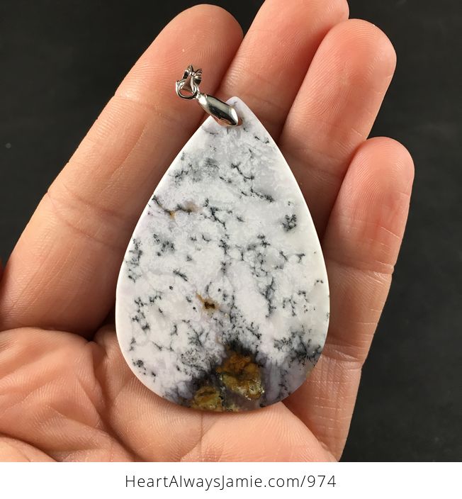 Pretty African Dendrite Moss Opal Stone Pendant Necklace - #HUbeVVBLgqw-2