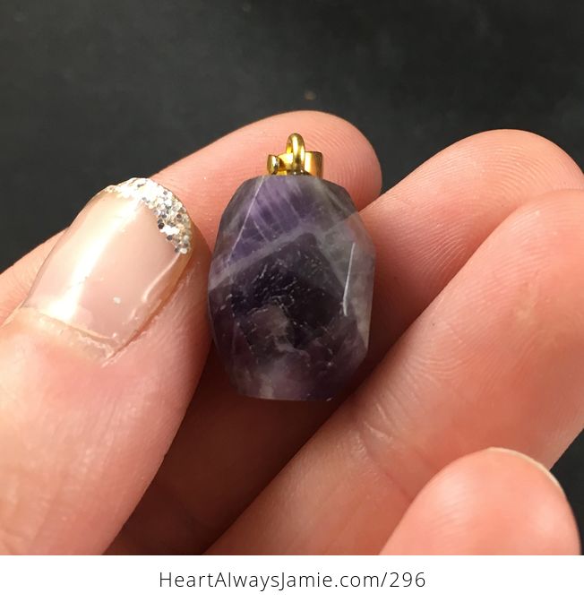 Pretty Faceted Purple Amethyst Stone Pendant - #vRmuehpLrwA-1