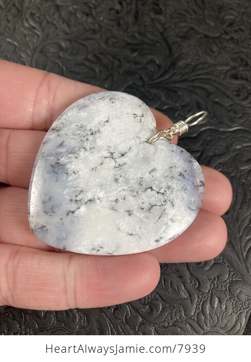 Pretty Heart Shaped African Dendrite Moss Opal Stone Pendant - #FMewh1dm6eA-5
