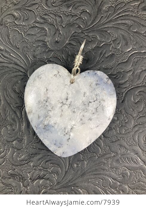 Pretty Heart Shaped African Dendrite Moss Opal Stone Pendant - #FMewh1dm6eA-2