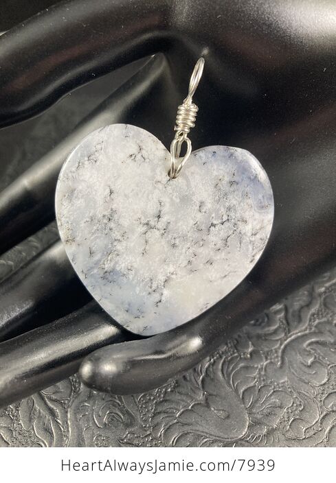 Pretty Heart Shaped African Dendrite Moss Opal Stone Pendant - #FMewh1dm6eA-1
