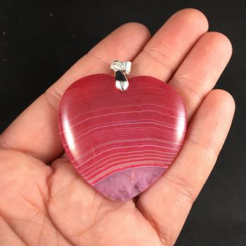 Pretty Heart Shaped Pink Druzy Agate Stone Pendant #YfNUaMsB3Lw