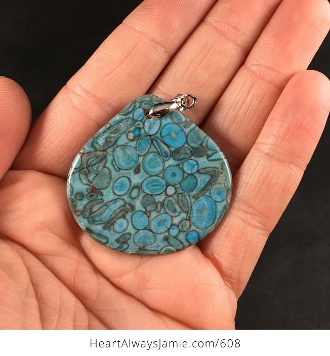 Pretty Natural Blue Medical Stone Pendant Necklace - #00tZKnemG2I-2