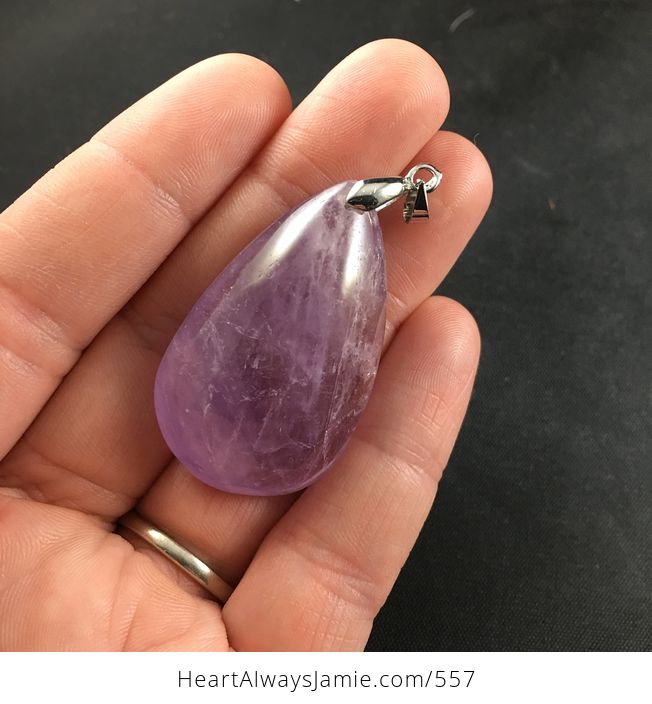 Pretty Natural Purple Amethyst Stone Pendant - #QghIy4TIOtI-1