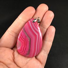 Pretty Pink and White Druzy Stone Agate Pendant #CICzmTpgPag