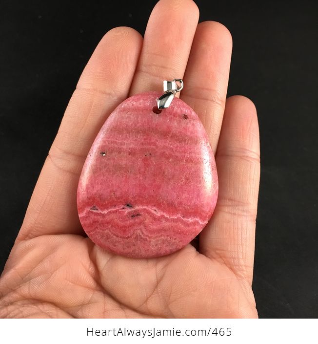 Pretty Pink Argentina Rhodochrosite Stone Pendant - #A0U3zZfiTZw-1