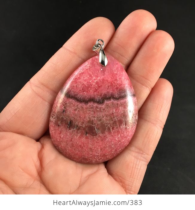 Pretty Pink Argentina Rhodochrosite Stone Pendant - #DXAT4wWBfw4-1