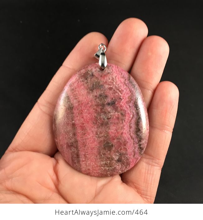 Pretty Pink Argentina Rhodochrosite Stone Pendant Necklace - #5IpLON2ocDQ-4