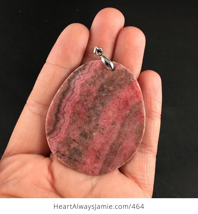 Pretty Pink Argentina Rhodochrosite Stone Pendant Necklace - #5IpLON2ocDQ-5